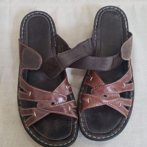 Josef Seibel Brown Leather Sandals Classic Design Block Heel Travel European main image 9